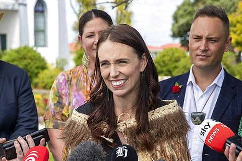 New Zealand Prime Minister Jacinda Ardern addresses the media in Ratana, New Zealand, on January 24, 2023. (Photo | AP)