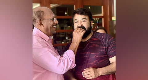 Director Bhadran and Mohanlal.