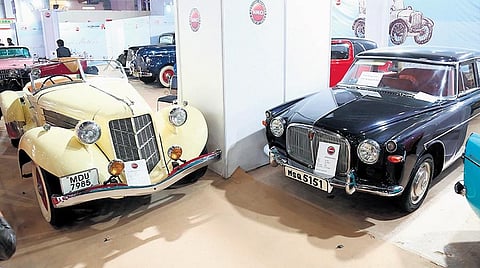 Vintage cars displayed at The Auto Expo 2020