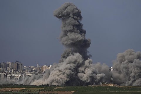 FILE | Smoke rises following an Israeli airstrike in the Gaza Strip, as seen from southern Israel, Friday, Oct. 20, 2023. (Photo | AP)