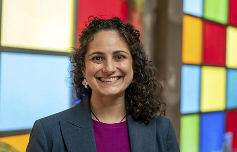 Samantha Woll, president of the board at the Isaac Agree Downtown Synagogue poses for a photo in Detroit, Oct 13, 2022. (Photo | AP)