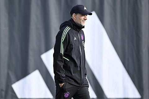 Bayern Munich's coach Thomas Tuchel attends a team training session in Munich, Germany, Monday, Oct 23, 2023. (Photo | AP)
