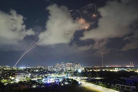 Israeli Iron Dome air defense system fires to intercept a rocket fired from the Gaza Strip, in Ashkelon, Israel, Thursday, October 19, 2023. (AP Photo)