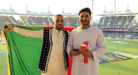 Rahim Sediqi (L) and Abdul Subor witnessed a memorable day at Chepauk as Afghanistan beat Pakistan for the first time in ODIs. (Photo | P Ravikumar, EPS)