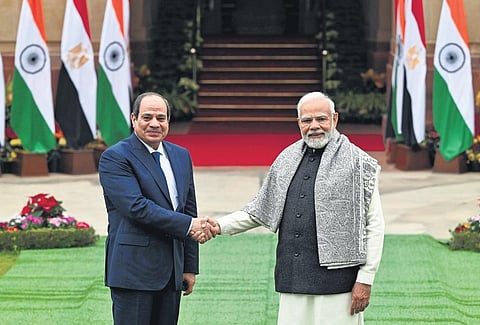 Prime Minister Narendra Modi with Egyptian President Abdel Fattah El-Sisi| Shekhar Yadav
