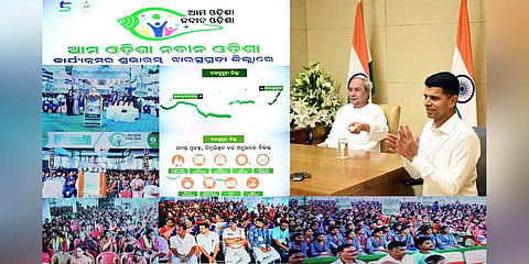 Chief Minister Shri Naveen Patnaik launching 'Ama Odisha Nabin Odisha' in Jharsuguda District (2 Assembly Constituencies) through video conferencing on Monday | Express