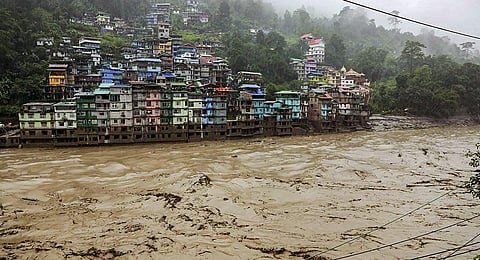 Flooded Teesta river in north Sikkim, Wednesday | PTI
