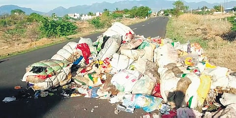 A few villagers had to burn the waste to clear the road for vehicles to move. In some places, waste was dumped on the roadsides and on farmlands.