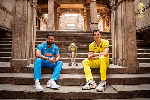 Leading theatre chains PVR INOX and Miraj Cinemas will be screening live broadcast of Sunday's final match. Photo| X