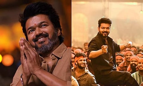 Actor Vijay at the success meet of 'Leo'. (Cinema Express)