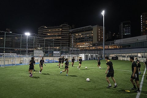 Women's seven-a-side team train in Happy Valley ahead of the Gay Games in Hong Kong, Tuesday, Oct 31, 2023. (Photo | AP)