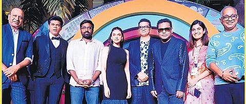 Vijay Sethupathi along with Aditi Rao Hydari, AR Rahman and others at the 54th International Film Festival of India.