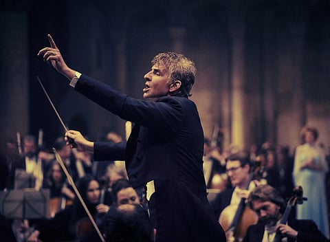 Bradley Cooper as Leonard Bernstein in a scene from 'Maestro.' (AP)