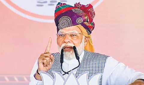 PM Narendra Modi addresses a meeting in Devgarh on Thursday | pti