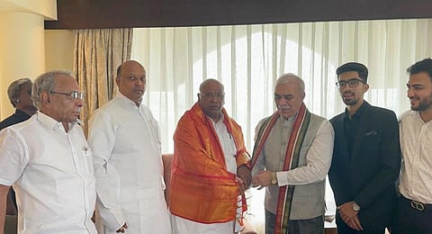 Nawab Mir Najaf Ali Khan, joined Congress on Sunday in presence of AICC president Mallikarjun Kharge.