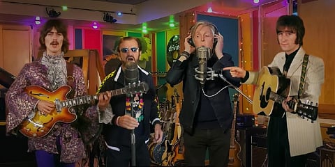 A still from the new Beatles song 'Now and Then' (Photo | YouTube)