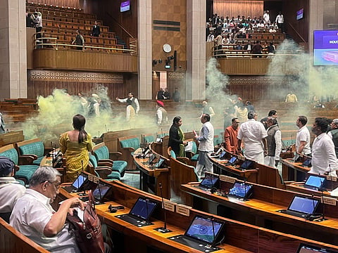 Video screengrab from inside of the Parliament attack.