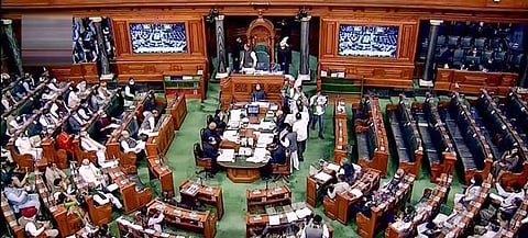 Parliamentarians in the Lok Sabha during the Winter Session of Parliament, in New Delhi. (Photo | PTI)