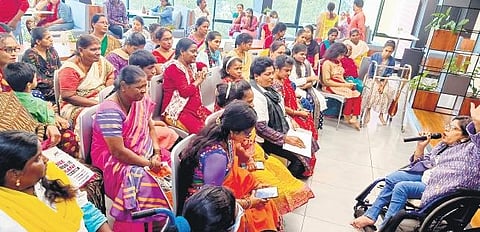 Vasundhara Koppula addressing a gathering...