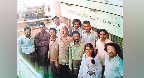 The first set of engineers and directors of ProcSys in Bengaluru.