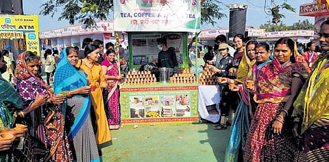 Tea sold in kulhads at the producer groups’ stall at Baliyatra. (Photo | Express)