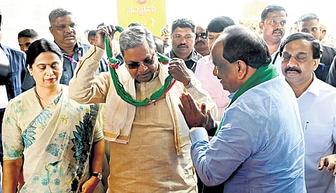 CM Siddaramaiah reaches Suvarna Vidhana Soudha on Day 1 of the 10-day winter session in Belagavi on Monday | Nagaraja Gadekal