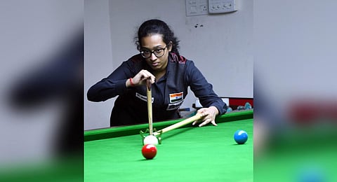 TN’s Anupama Ramachandran in action at Nehru Stadium. (Photo | D Sampathkumar, EPS)