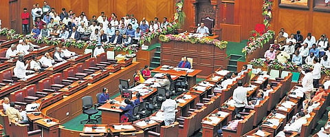 Winter session of legislature in progress in the Assembly Hall of Suvarna Vidhana Soudha in Belagavi on Thursday | Express