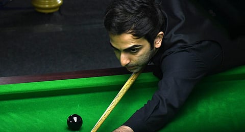 Pankaj Advani in action during the 6-red snooker championship on Friday. (Photo | D Sampathkumar)