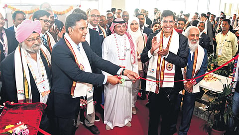 K Sanjay Murthy inaugurates the exhibition held as part of G20 meeting at IIT-M Research Park in Chennai on Tuesday | Ashwin Prasath