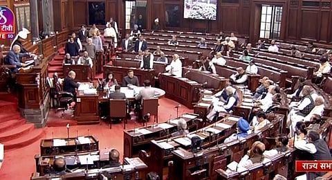 Parliamentarians in the Rajya Sabha. (Photo | PTI)