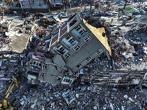 A powerful 7.8 magnitude earthquake rocked southeastern Turkey and northern Syria early Monday, toppling hundreds of buildings and killing thousands of people. (Photo | AP)