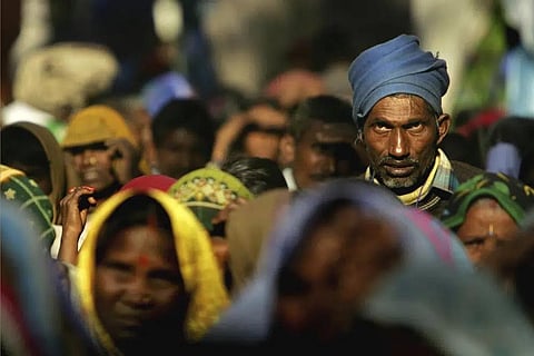 Members of the audience listen to a speaker at a rally organized by National Conference of Dalit Organisations in New Delhi, India, Sunday, Dec. 5, 2005. (File Photo | AP)
