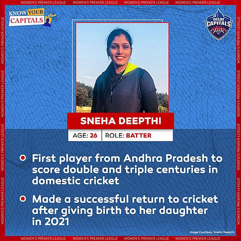 Supermom Sneha Deepthi. (Photo | Twitter, Delhi Capitals)