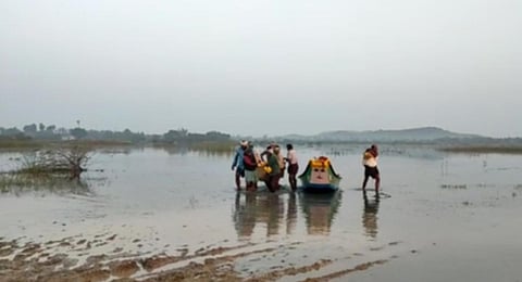 Villagers conducting search operation for 10 youngsters who went missing at a local tank in Nellore district | Express