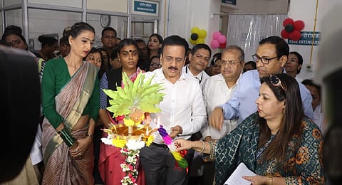 Maharashtra Medical Education Minister Girish Mahajan inaugurates the transgender ward at GT hospital in Mumbai. (Photo | EPS)