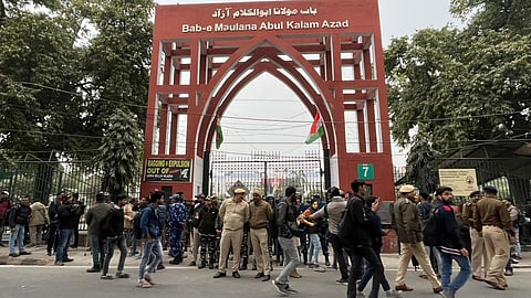 A heavy deployment of the police outside the Jamia Millia Islamia University in New Delhi. (Image used for representational purposes)