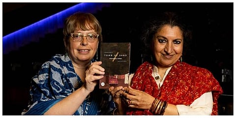 'Tomb of Sand' writer Geetanjali Shree (right) with the Booker-winning book's English translator Daisy Rockwell (Photo | The Booker Prizes Twitter)