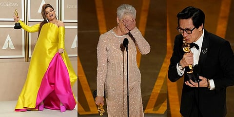 (L-R) Ruth E. Carter, Jamie Lee Curtis, Ke Huy Quan (Photo | AP)