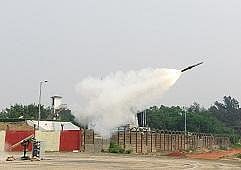 Very short range air defence system being test fired from ITR off Odisha coast on Tuesday. (Photo | DRDO)