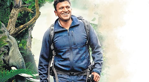 A still from the film Gandhadagudi – Journey of A True Hero