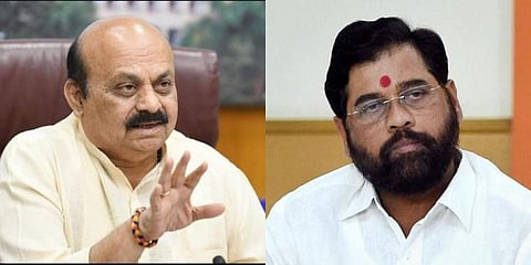 (L) Karnataka CM Basavaraj Bommai, Maharashtra CM Eknath Shinde. (Photo | Express, PTI)
