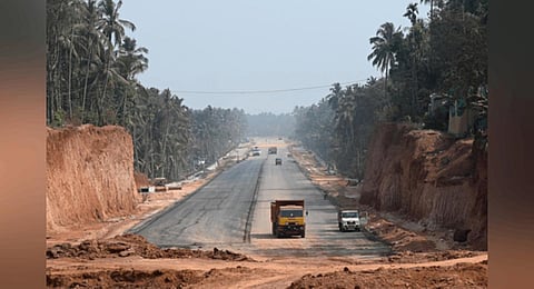 NH-66 widening work going on in Kozhikode.(Photo | E Gokul)