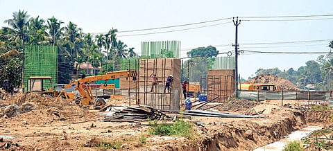 NH-66 widening work progressing at Vazhikulangara near Koonammavu in Kochi