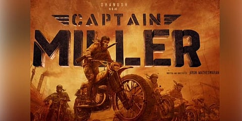 A screengrab from the motion poster of Dhanush-starrer Captain Miller, used for representative purposes only. (Photo | Twitter @SathyaJyothi)