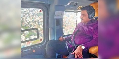 Kalyana Rajya Pragati Paksha founder Janardhana Reddy shared a post on his social media account, saying he was boarding a helicopter after 13 years. The post went viral.