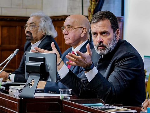 Congress leader Rahul Gandhi in London. (Photo | PTI)