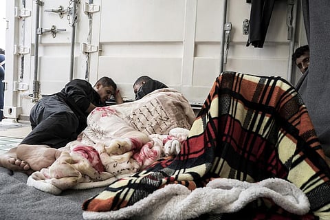 FILE: Some of the migrants rescued from the sea are seen on board of the humanitarian ship Ocean Viking cruising in the Mediterranean Sea, Wednesday, Nov. 9, 2022. (Photo | AP)