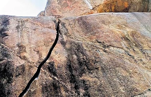 According to locals, the rock used to be on a small hill, Narasappa Konda, spread over at least five acres. Currently, SC and BC colonies surround the stone hill | Express