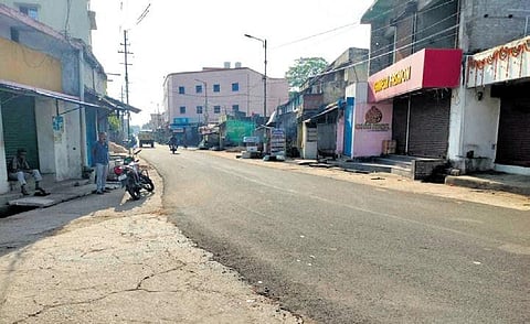 A deserted street in Talcher town on Saturday | Express